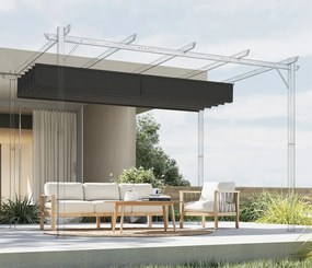 Telo di Ricambio per Pergola da Giardino 350x260 cm in Poliestere Grigio Scuro...