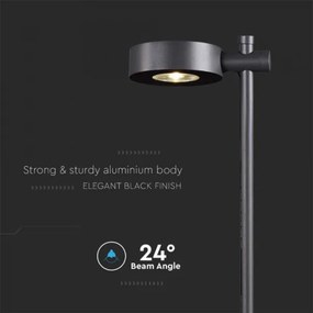 Lampada da esterno LED 7W/230V 3000K IP65 nera 102 cm