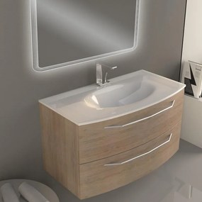 Mobile sottolavabo e lavabo Lyla rovere tabacco L 100 x H 55 x P 51 cm