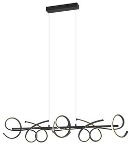 Lampada a sospensione di design allungata nera dimmerabile a 3 fasi - Krisscross