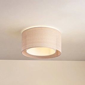 Plafoniera soffitto Soula Lindby, dimmerabile, Crema / Ambra, Soggiorno / Sala da pranzo, Plastica, Campagna / Rustiche, Plafoniera