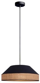 Lampadario a sospensione con filo MANISO 1xE27/60W/230V diametro 45 cm nero/beige