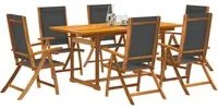 Set Pranzo da Giardino 7pz Legno Massello di Acacia e Textilene 3279269