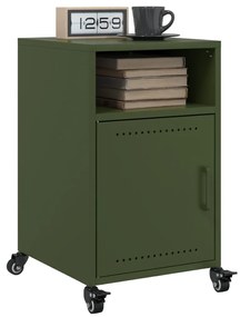 Comodini 2 Pz Verde Oliva 36x39x59 Cm İn Acciaio /