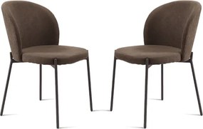 Sedia in tessuto Marrone con struttura in metallo MEGGIE 2 sedie
