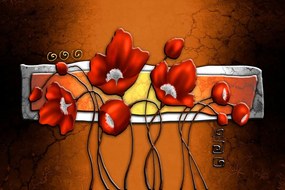 Carta da parati – Papaveri rossi e capsule