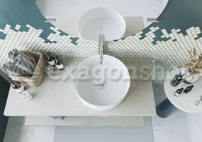 Mobile bagno Grigio Caldo 110x50 Thema con mensola porta lavabo in ceramica e ripiano inferiore