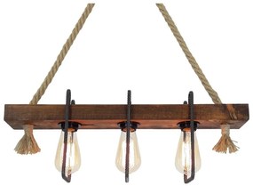 Apparecchio a soffitto in legno a sospensione Demir, 3 lampadine - Opviq lights