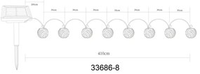 Globo 33686-8 - Catena decorativa solare a LED 98xLED/0,1W/3V IP44