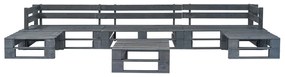 Set Mobili da Giardino 6 pz Pallet Legno Grigio