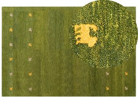 Tappeto Gabbeh lana verde 200 x 300 cm YULAFI Beliani