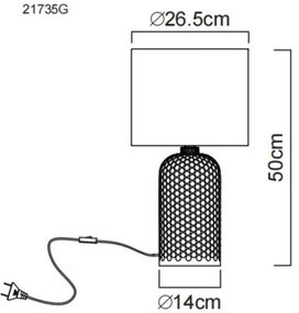 Globo 21735G - Lampada da tavolo SOFIA 1xE27/60W/230V grigio