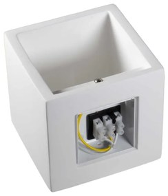 Applique da Parete a forma di Cubo in Gesso Pitturabile, G9 Materiale Gesso