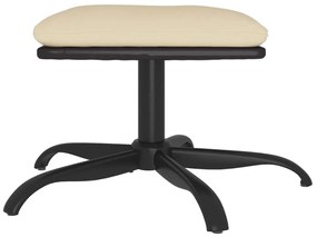 Poggiapiedi crema 60x60x36 cm in tessuto e similpelle