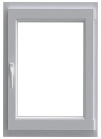 Finestra in PVC bianco L 60 x H 100 cm, 1 anta apertura a destra