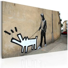 Quadro  Cane che abbaia (Banksy)  Colore Bianco, Dimensioni e Misure 60x40