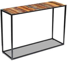 Consolle İn Legno Massello Recuperato 110x35x76 Cm /