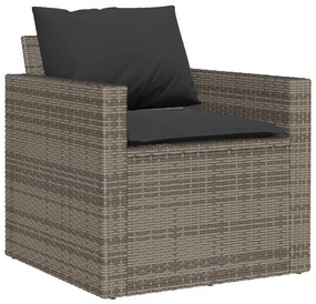 Set divano da giardino 6 pz con cuscini grigio in polyrattan