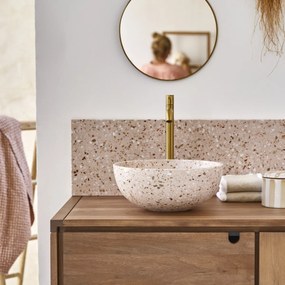 Tikamoon - Lavabo in battuto di terrazzo premium pink Elea