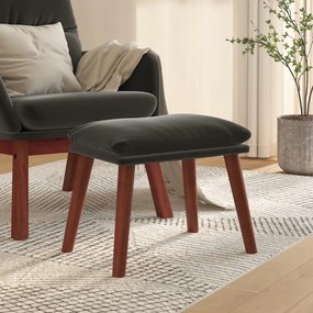 Poggiapiedi Grigio Scuro 45x29,5x35 Cm İn Velluto /