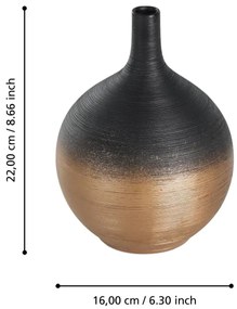Eglo 421416 - Vaso in ceramica SARYKSU 22x16 cm nero/oro