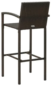 Sgabelli da bar 4 pz marroni in polyrattan