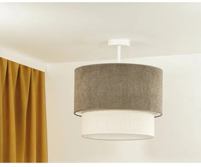 Duolla - Lampadario a plafone CORDUROY 1xE27/15W/230V diametro 40 cm marrone/color crema