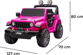 Macchina Elettrica per Bambini Jeep Wrangler Rubicon 12V con Telecomando Rosa...