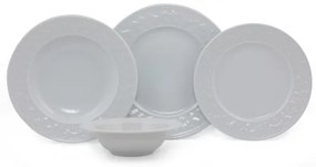 Set da tavola 24 pezzi in porcellana bianca