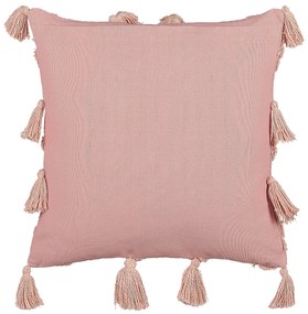 Set di 2 cuscini cotone ricamato rosa 45 x 45 cm TORENIA Beliani