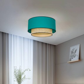 Duolla Plafoniera Big Boho, rattan, beige/petrolio