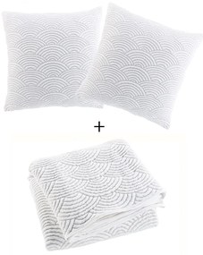 Set con copriletto e federa bianco/beige in jersey 220x240 cm Cassandra – douceur d'intérieur
