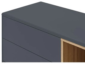 Cassettiera bassa grigio scuro 180x76 cm Corvo - Teulat