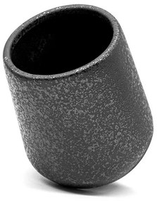 Set 3 accessori bagno da appoggio in ceramica nera con effetto glitter