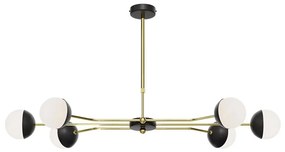 Jupiter 1981 - Lampadario a sospensione con supporto rigido TRENTO 6xG9/10W/230V nero/oro