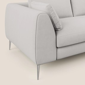 Plano divano moderno in microfibra tecnica smacchiabile T11 grigio chiaro
