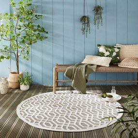 Tappeto tondo beige per esterni ø 160 cm Mondo - Flair Rugs