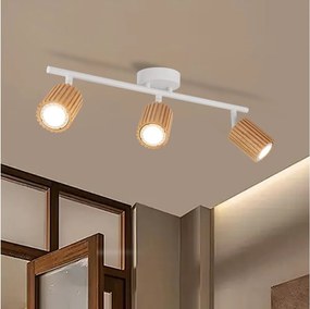 Brilagi - Faretto MODERN WOOD 3xGU10/8W/230V legno/bianco