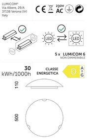 Plafoniera LED neoclassico Kris, bianco Ø 50 cm, luce naturale LUMICOM