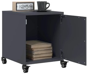 Comodini 2 Pz Antracite 36x39x43,5 Cm İn Acciaio /