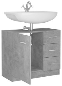 Mobile sottolavabo grigio cemento 63x30x54 cm in truciolato