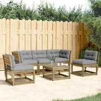 Set Divani da Giardino 5pz con Cuscini Legno Impregnato di Pino 3216984