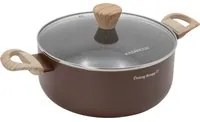 Casseruola 24 cm marrone scritta Cooking Therapy con coperchio