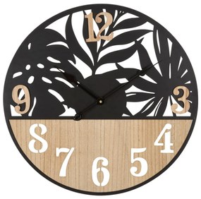 Orologio da muro tropicale in metallo e legno cm ø 60x2,5