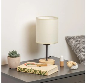 Brilagi - Lampada da tavolo NUBILA WOOD 1xE27/25W/230V quercia/nero/color crema