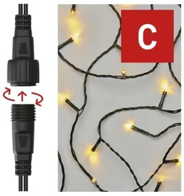 Catena LED natalizia da esterno 50xLED/5m IP44 bianco caldo