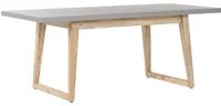 Tavolo da pranzo per esterni Piano in cemento grigio Gambe in legno chiaro Acacia Capacit 6 persone 180 x 90 cm