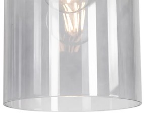 Lampada a sospensione vintage nera con vetro fumé - Vidra