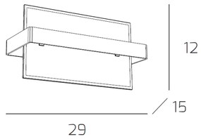 Applique Moderna Cross Metallo Nero Vetro 1 Luce E27 29Cm