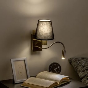 Brilagi - Applique a LED NUBILA 1xE27/25W/230V + LED/3W ottone/nero